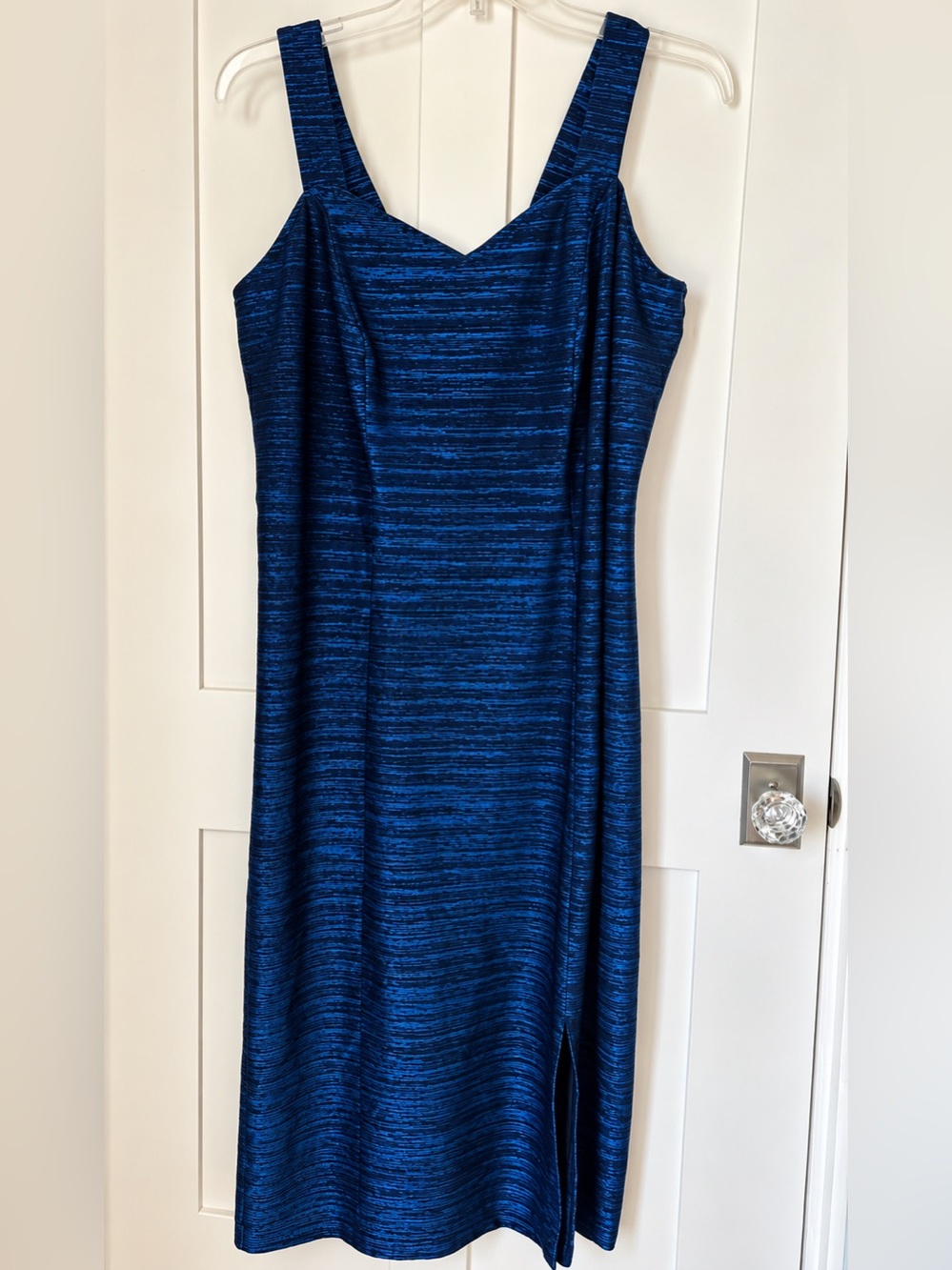 All That Jazz Woman Plus Size 22 Blue Textured Sleeveless Maxi Dress V Neck